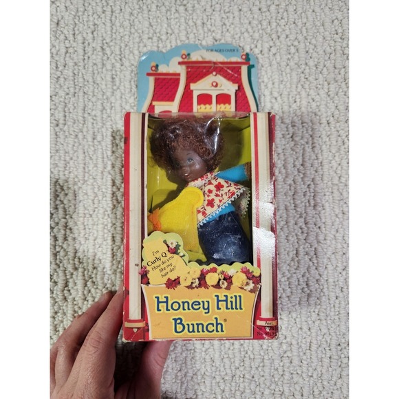 Mattel Honey Hill Bunch Doll Curly Q 1976 Brown Multi Good Vintage No 9713 Boxed